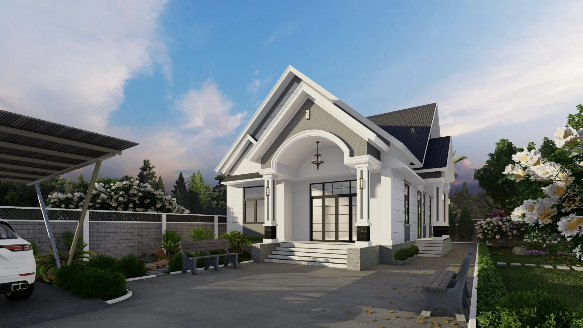 Nhà vườn mái Thái anh Thành – phối cảnh 2